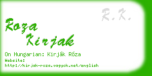 roza kirjak business card