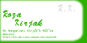 roza kirjak business card
